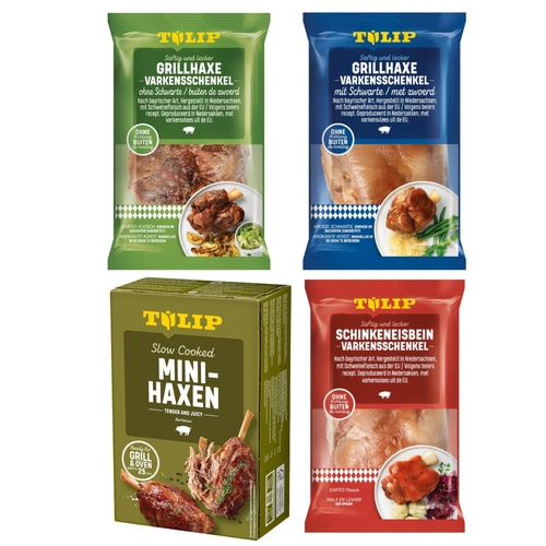 TULIP 4er Set Grillhaxe mit & ohne Schwarte Eisbein Mini-Haxe Ungekühlt lagerbar