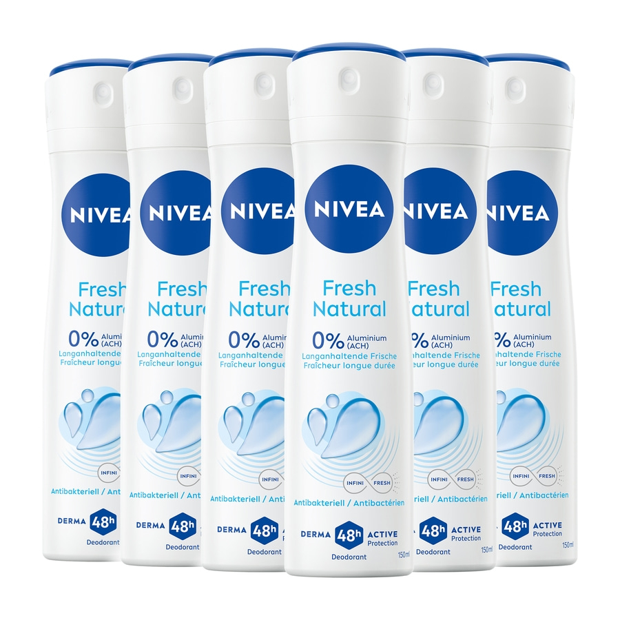 NIVEA Deodorant Fresh Natural Deo Spray 6 x 150ml