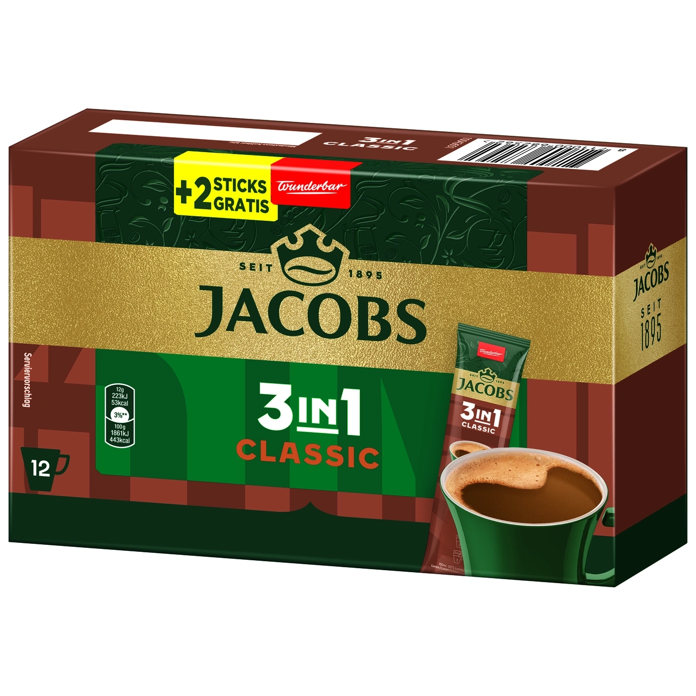 Jacobs 3in1 Classic Kaffeepulver-Box mit 12 Tassen