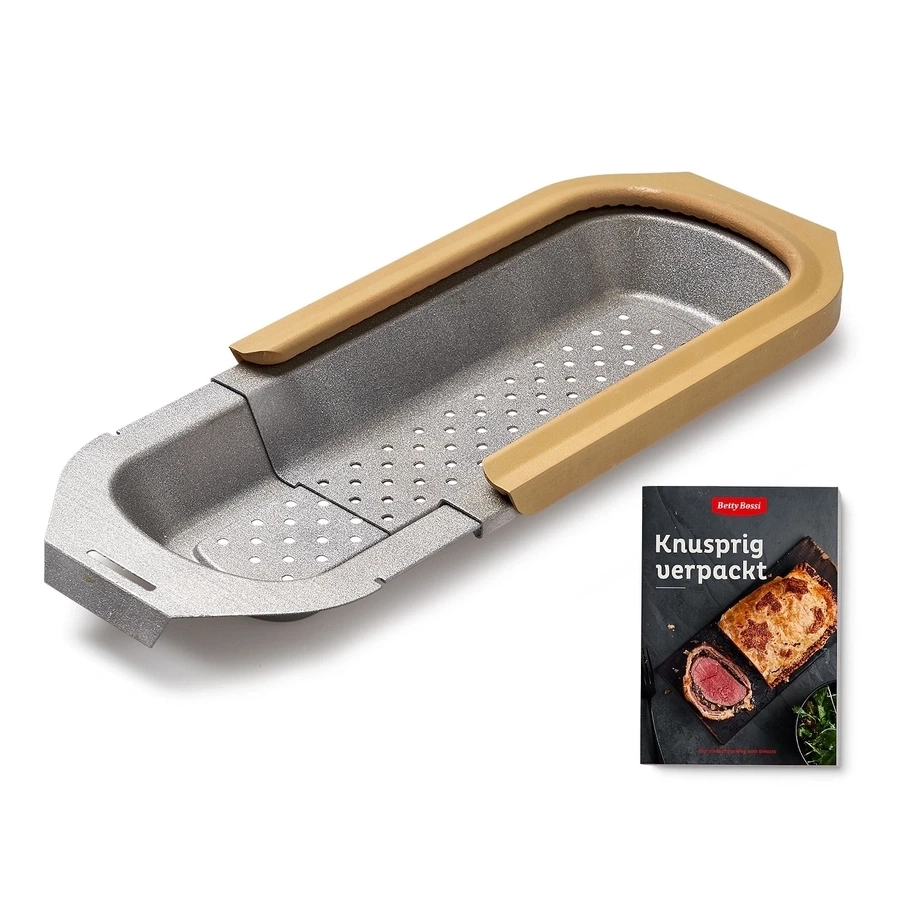 BETTY BOSSI Knusper-Backblech ausziehbar 20-38 cm bis 240°C Metall Lochstruktur