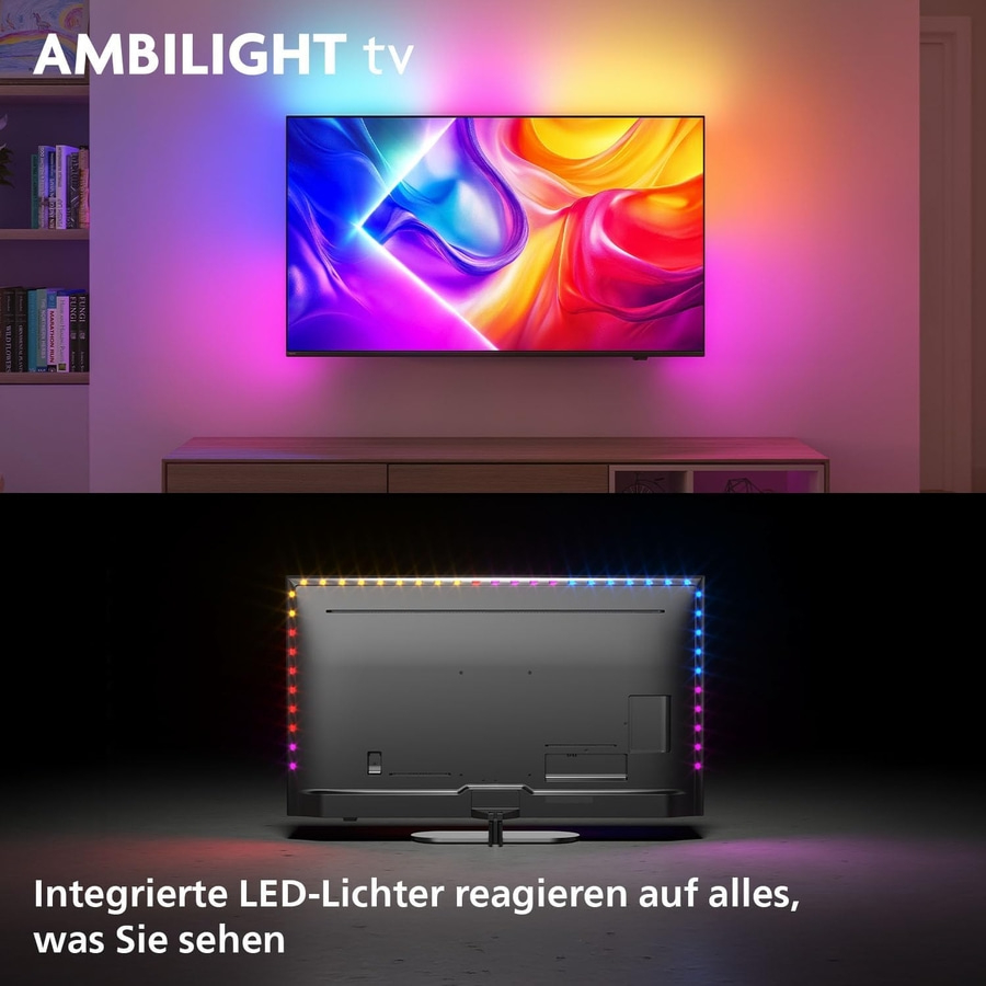 PHILIPS QLED Ambilight Fernseher 65 Zoll 4K UHD Smart TV 65PUS9000/12 144 Hz