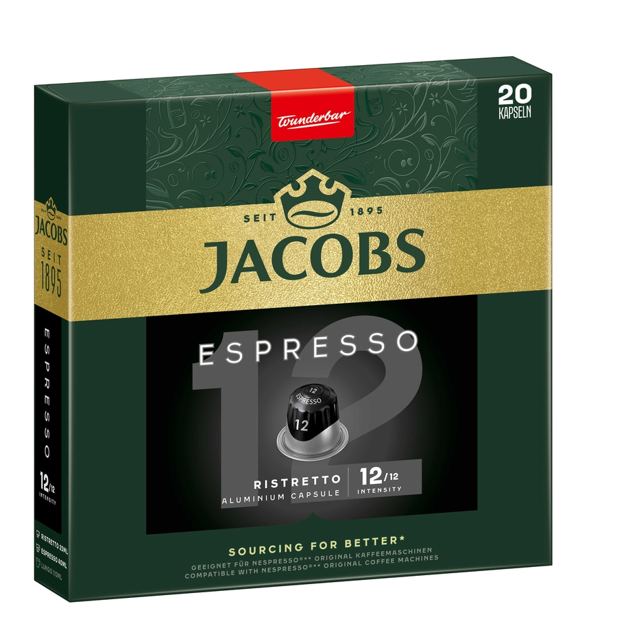 JACOBS Kapseln Espresso 12 Ristretto 10 x 20 Nespresso®* kompatibel