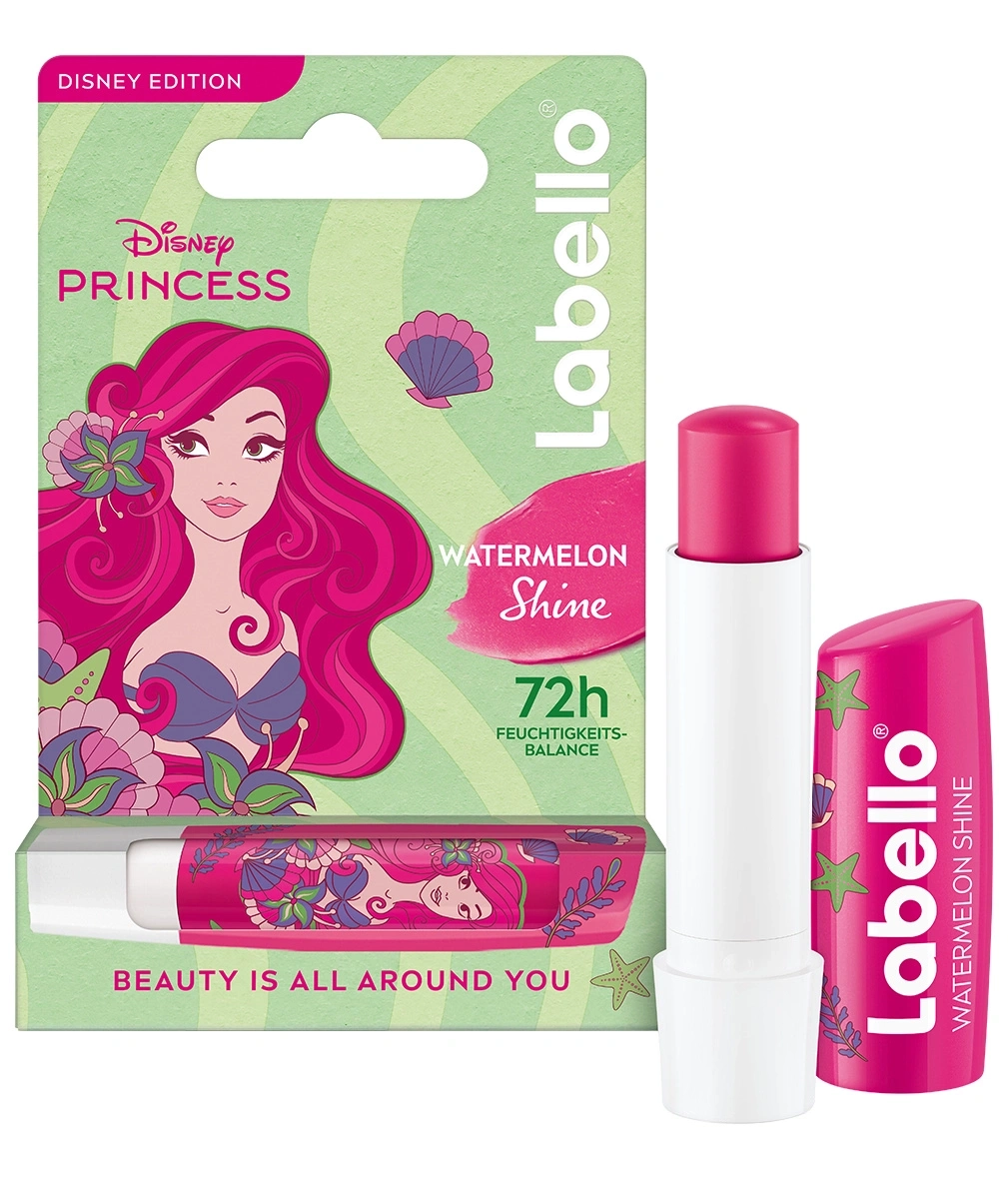 Ein Lippenbalsam von Labello in der Disney Prinzessin Edition, mit Wassermelone und Glanz.