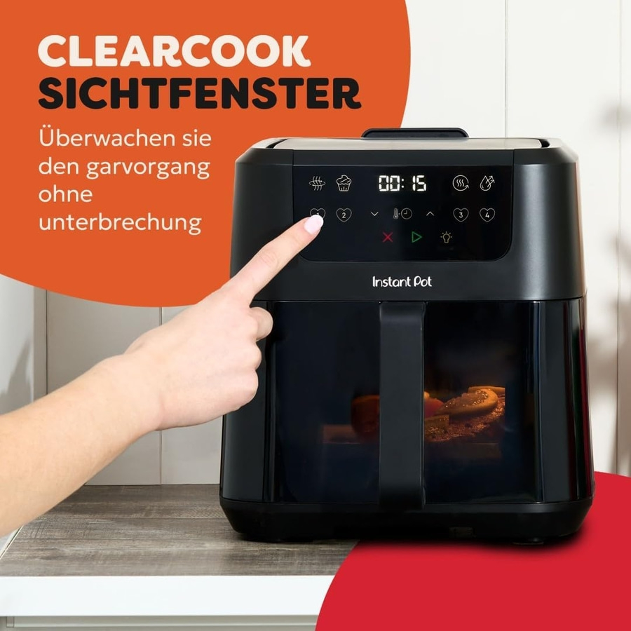 INSTANT POT Vortex Compact Airfryer 4in1 Heißluftfritteuse Sichtfenster 5L 1500W
