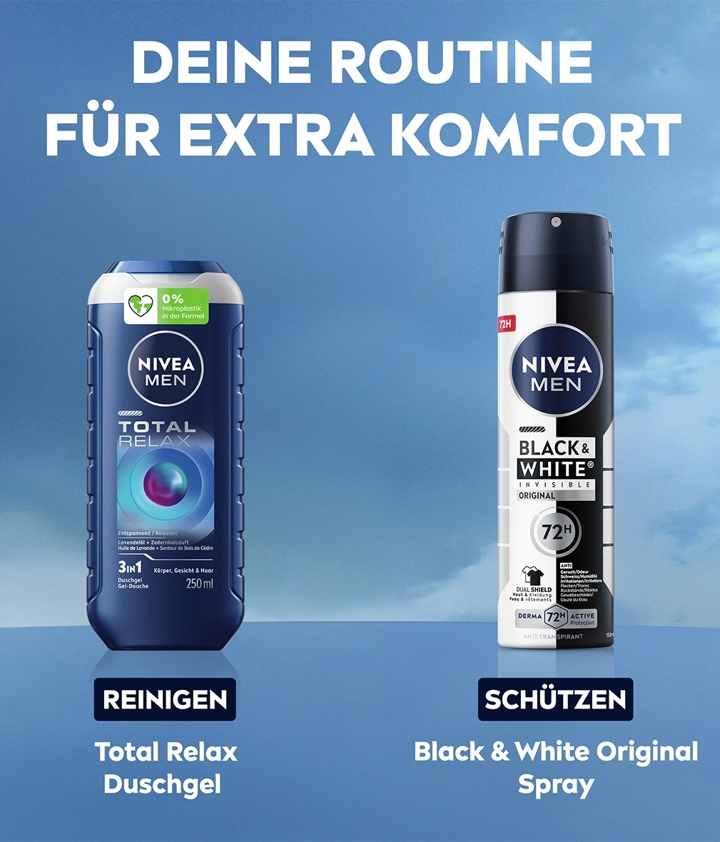 NIVEA Deodorant Men Black & White Invisible Original 6 x 150ml
