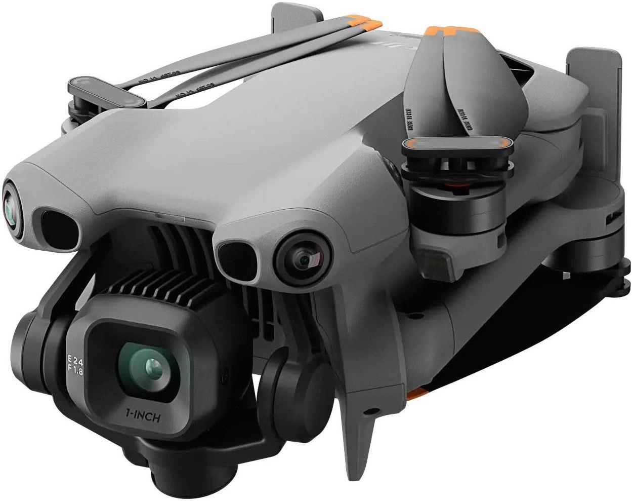 Grauer DJI Mini 3 Pro Drohne mit Kamera und Propellern