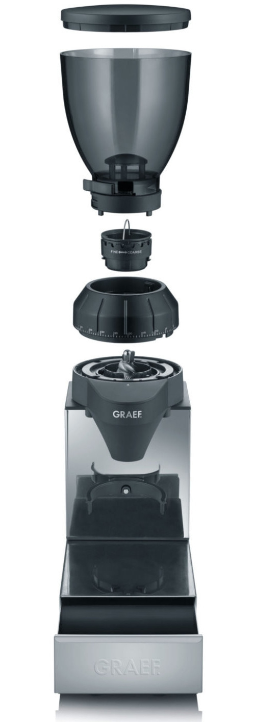 GRAEF Kaffeemühle CM850 128 Watt 350 g Bohnenbehälter Edelstahl Kehlmahlwerk