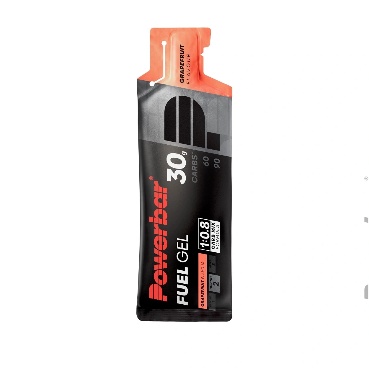 Eine Powerbar Fuel Gel Grapefruit Geschmack Packung.