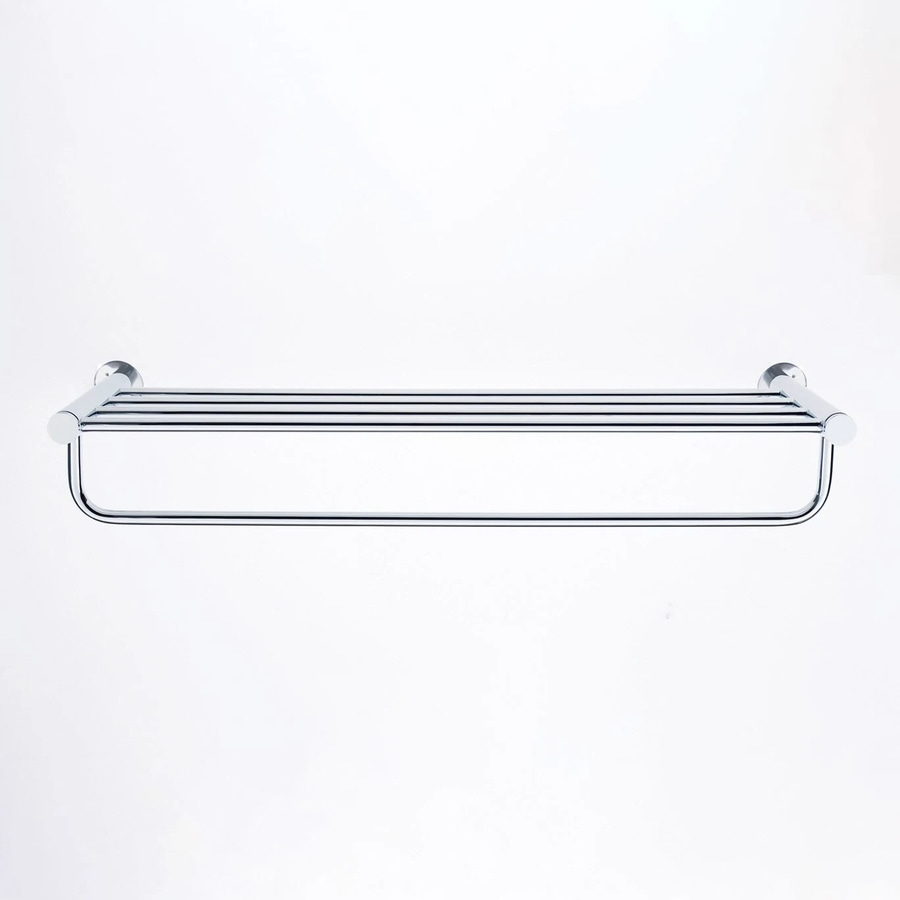 Chrom-Handtuchhalter mit Ablage, minimalistisches Design, Badezimmer-Accessoire, glänzend