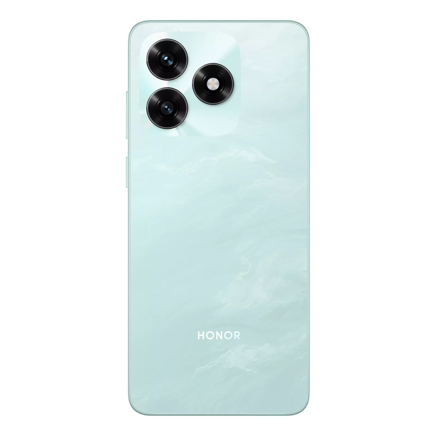 Ein hellgrünes Honor Smartphone mit drei Kameras auf der Rückseite.