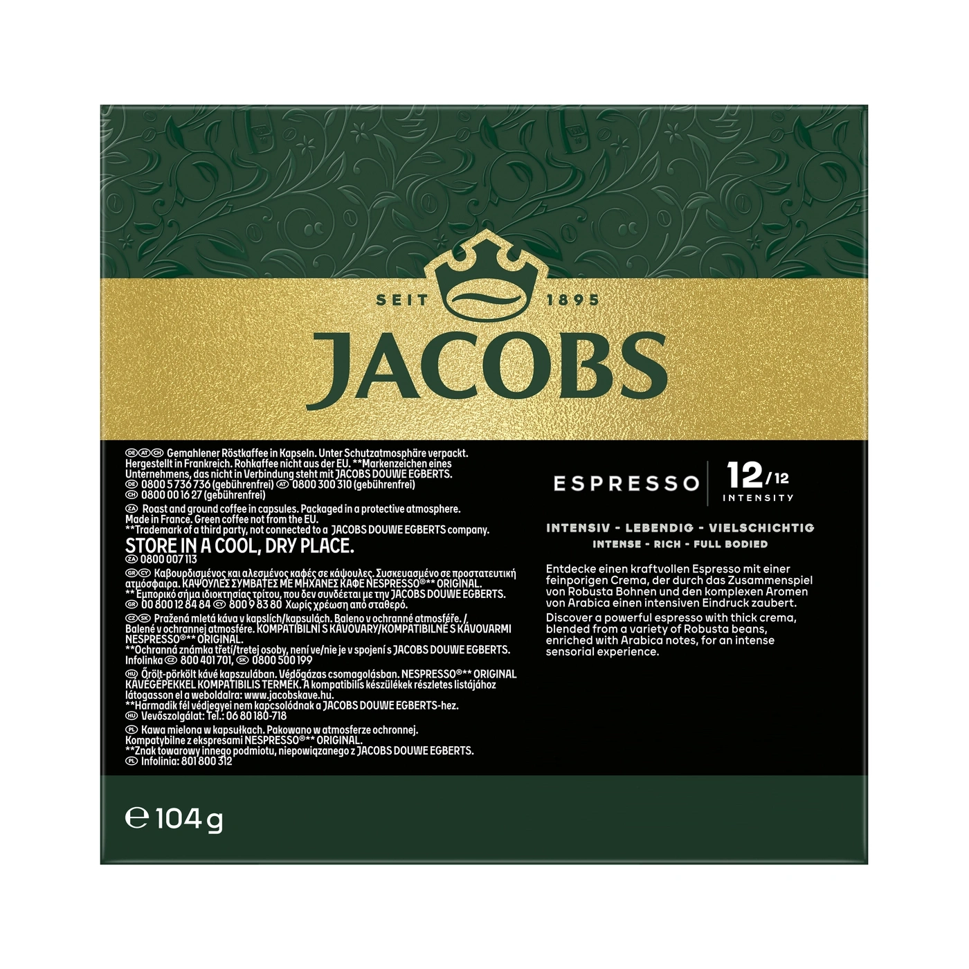 Jacob's Espresso Kaffee Kapseln 104g