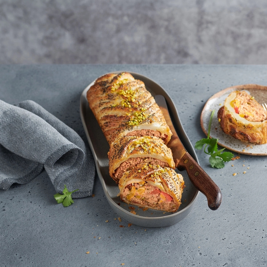 BETTY BOSSI Backblech Filet im Teig, Flechtmuster - Set Blech Grau NEU