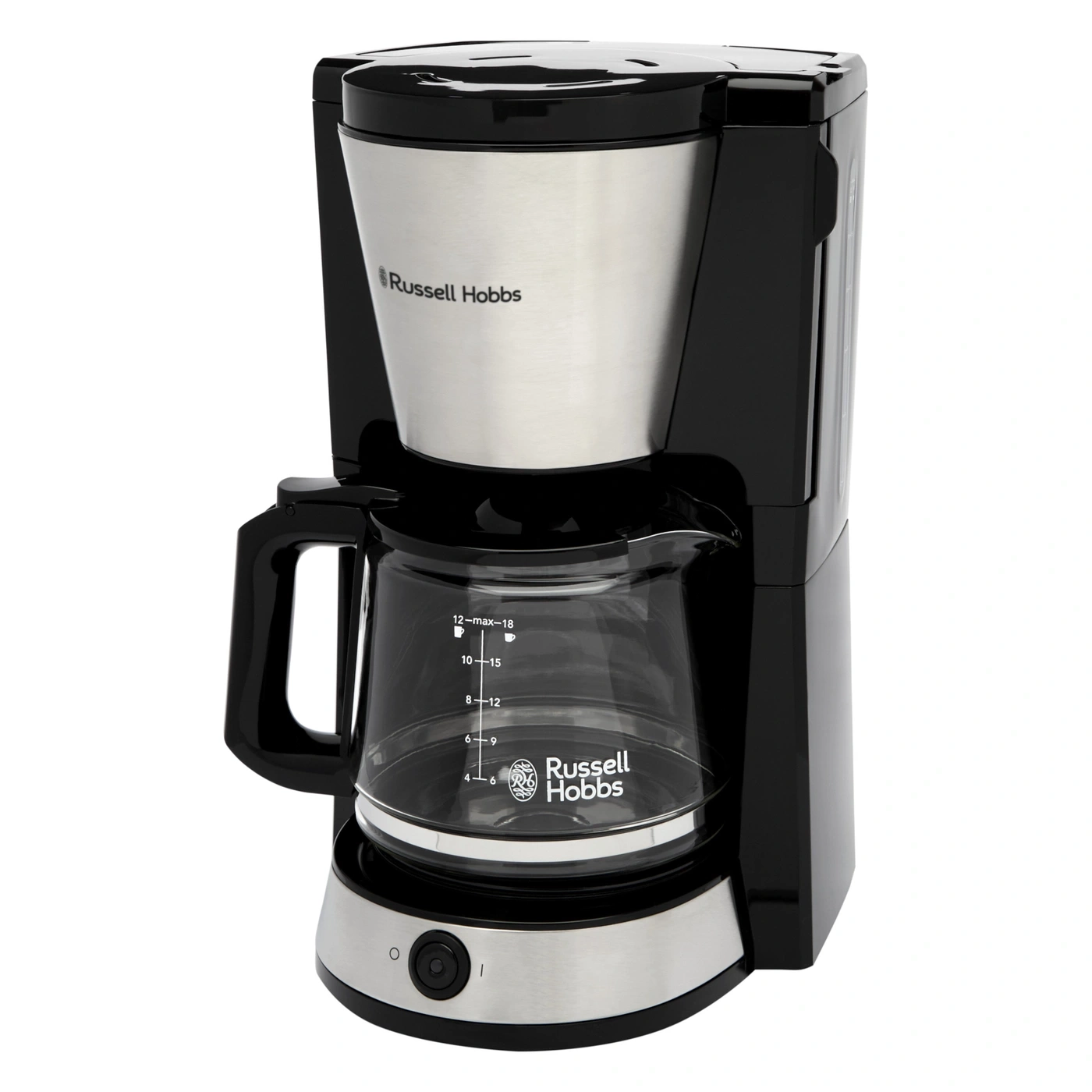 Kaffeemaschine mit Krug und Russell Hobbs Logo