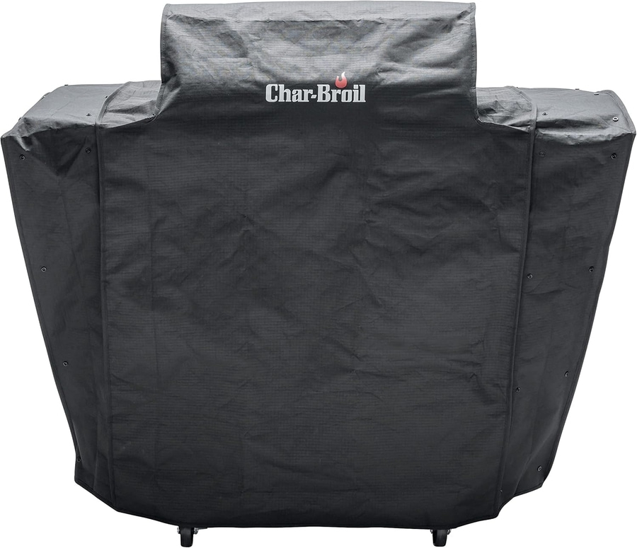 Schwarze Char-Broil Grillabdeckung. Wasserdicht und robust. Schützt vor Witterung.