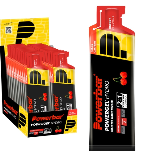 POWERBAR PowerGel Hydro Cherry High Carb Energie Gel Natrium Koffein 24 x 67 ml