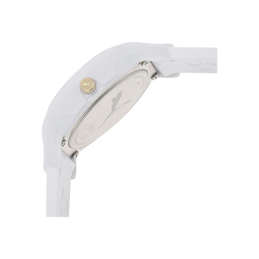 PUMA 40 mm Quarzuhr Reset P1013 Polycarbonat Dornschließe Weiß B-WARE