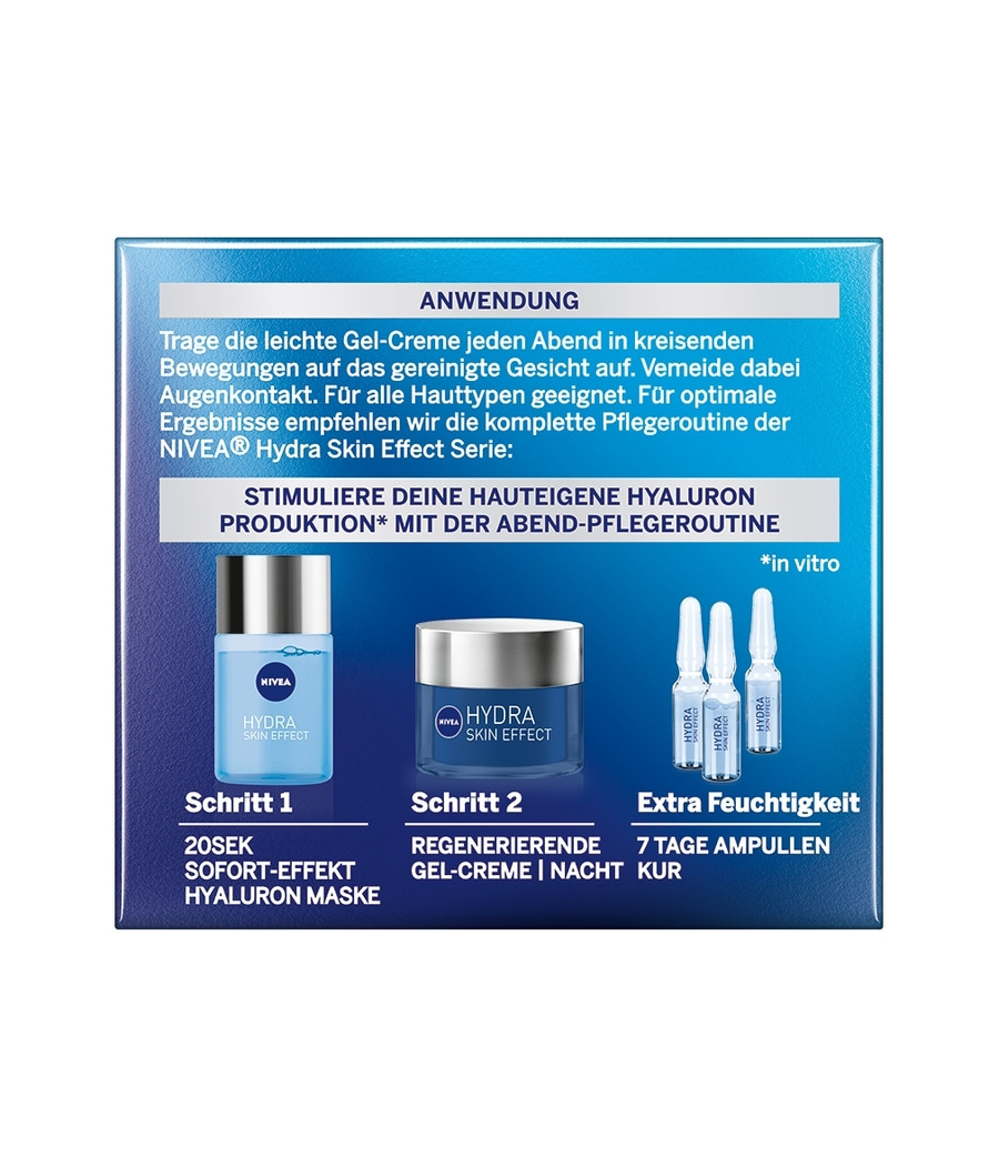 NIVEA Hydra Skin Effect regenerierende Gel Creme Nachtpflege pures Hyaluron 50ml