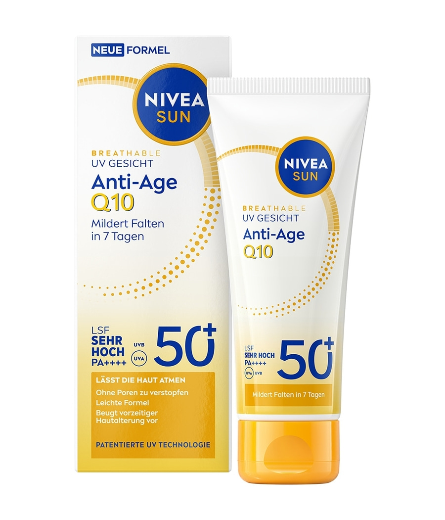 Nivea Sun Anti-Age Q10 Sonnenschutzcreme für das Gesicht, LSF 50+