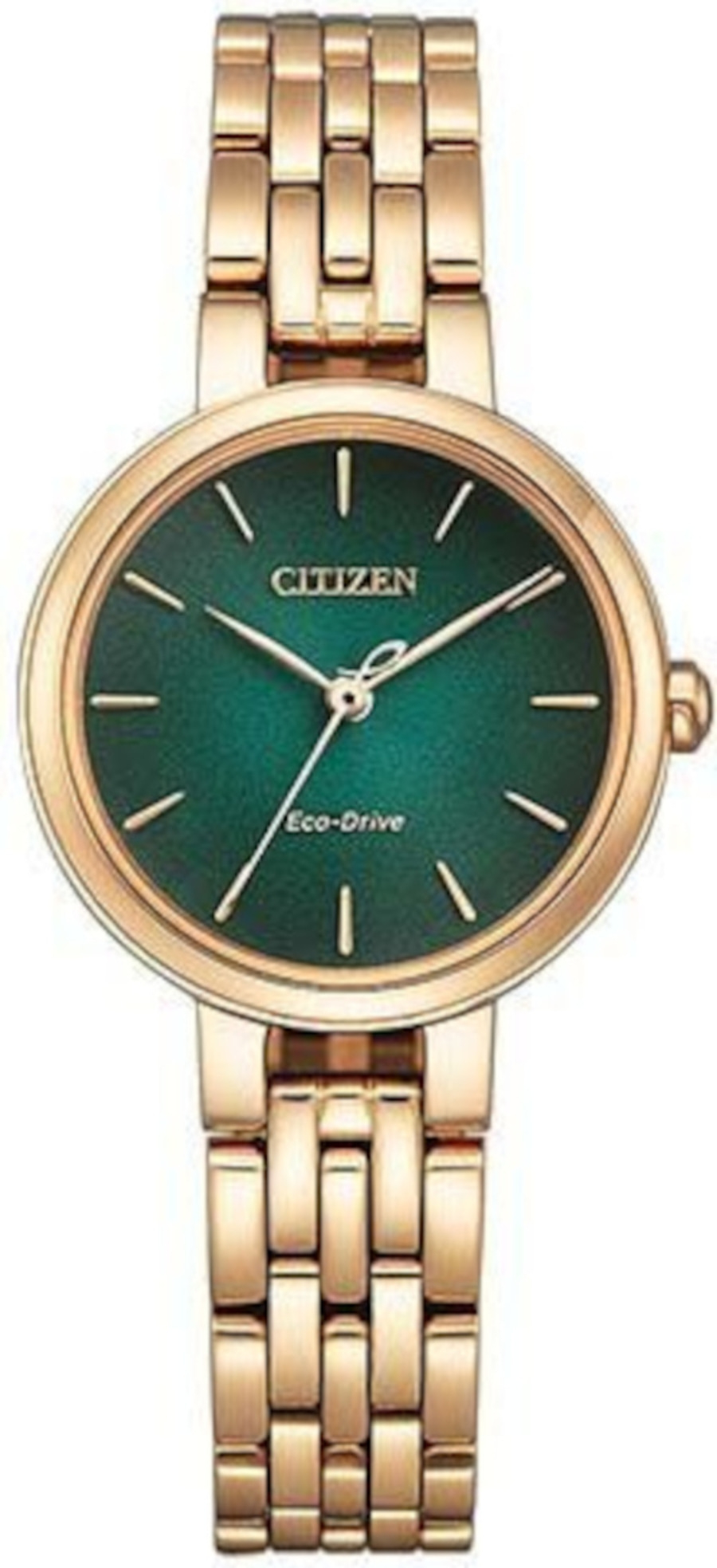 CITIZEN Damen Armbanduhr EM0993-82Z Eco-Drive Edelstahl gold 28 mm grün B-WARE