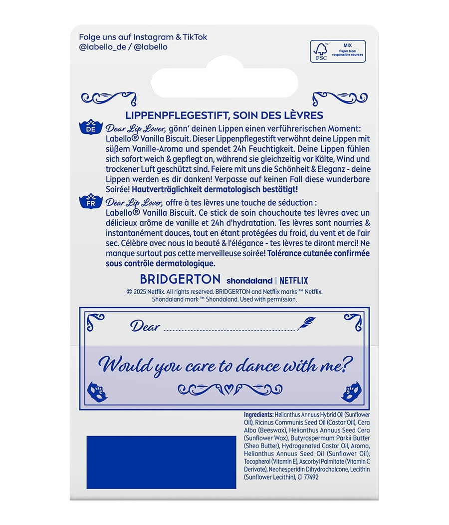 LABELLO LIMITED BRIDGERTON EDITION Lippenpflegeset (4-teilig) vegan