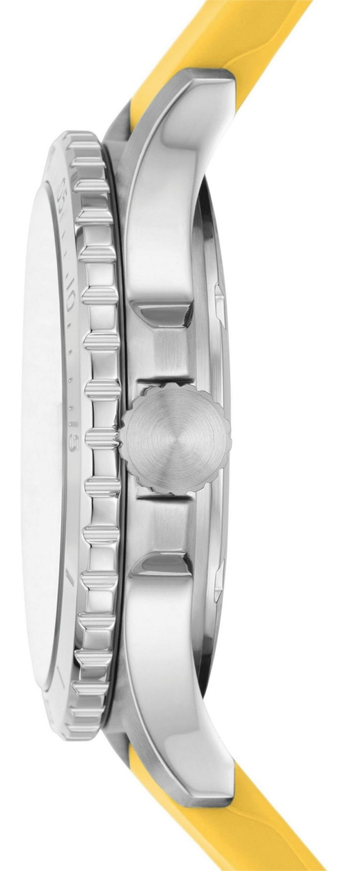 FOSSIL Damenuhr ES5289 Quarz Armbanduhr Datum Edelstahl Silikon gelb 36mm B-WARE