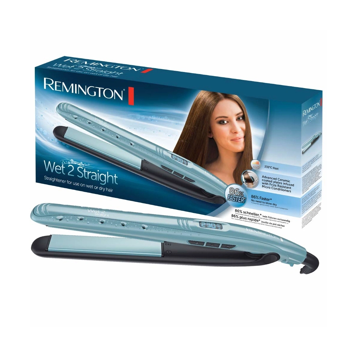 Remington Wet 2 Straight Haarglätter, für nasses oder trockenes Haar, 86% schneller