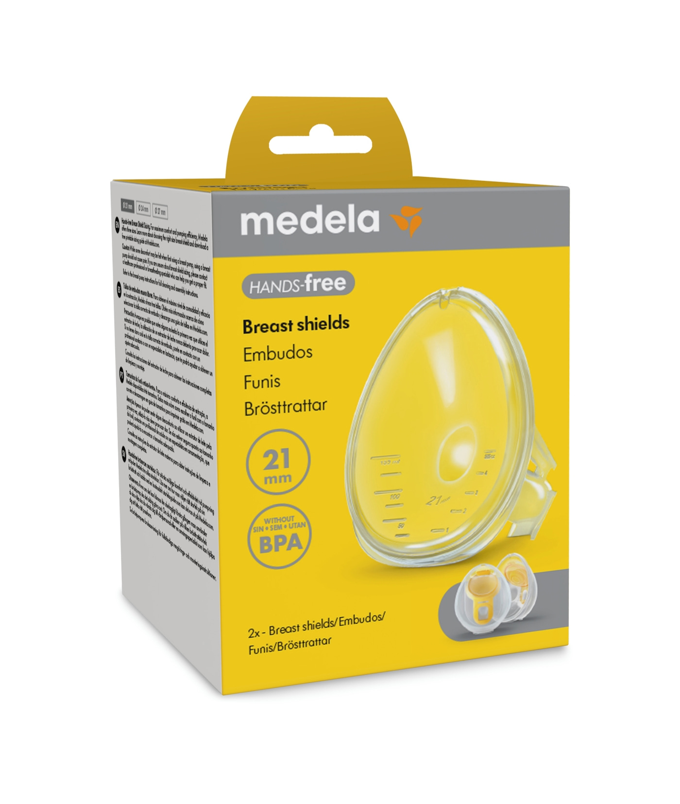 MEDELA Hands-free 2x Brusthauben 21 mm + 2x Membranen aus BPA-freiem Silikon