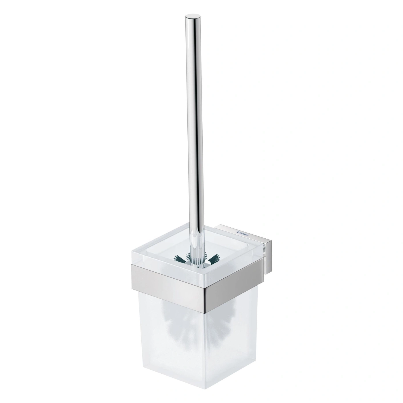 Toilettenbürste mit Halterung, verchromt, quadratisch, Glas, Badezimmerzubehör, Sanitär