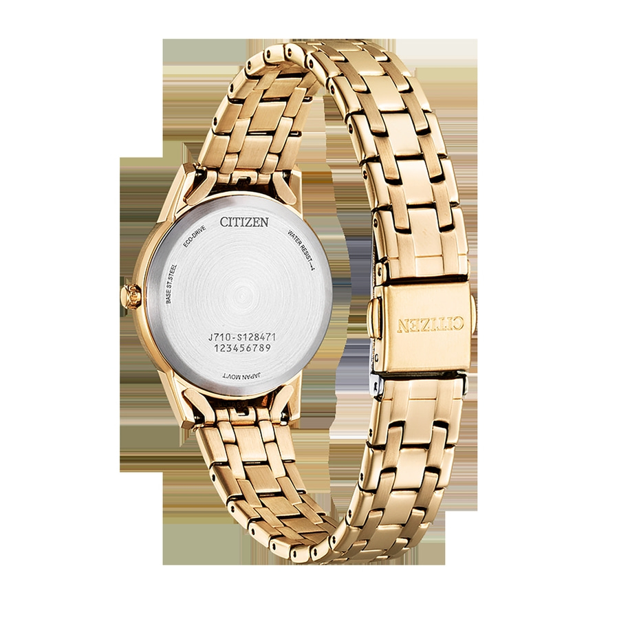 CITIZEN Damen Armbanduhr FE1243-83A Eco-Drive Edelstahl 29 mm goldfarben B-WARE