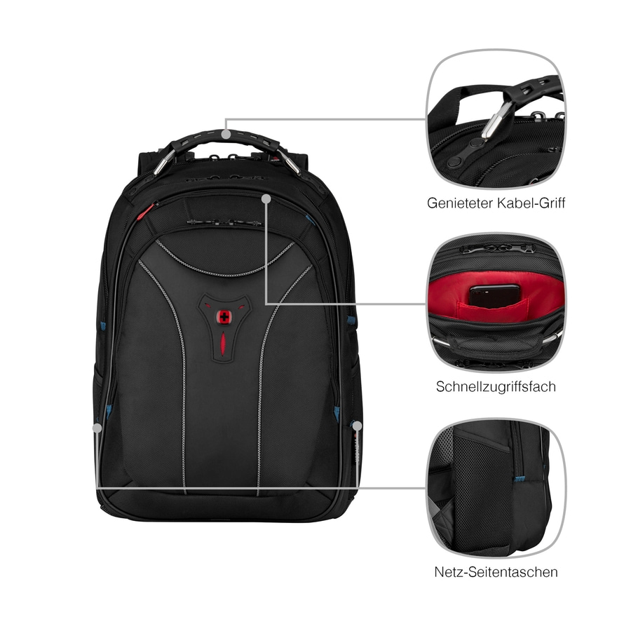 WENGER Carbon Notebook-Rucksack bis 17 Zoll Wasserdicht 30 L Schwarz-Rot