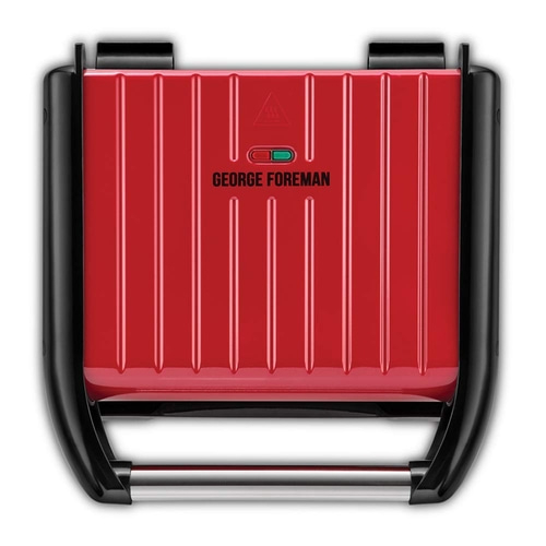 GEORGE FOREMAN Kontaktgrill Fitnessgrill Steel Family Rot 25040-56 Paninigrill