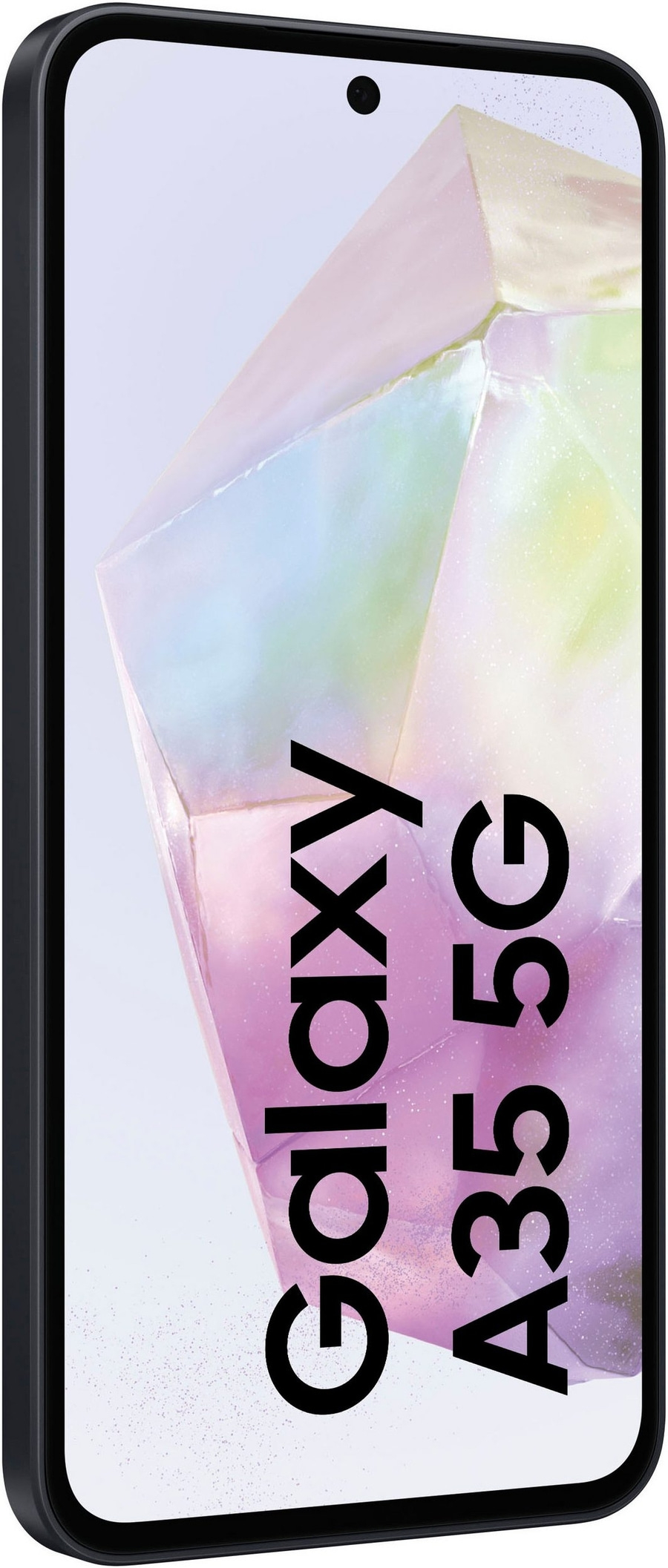 Samsung Galaxy A35 5G Smartphone, schwarzer Rahmen, großes Display, Lochkamera