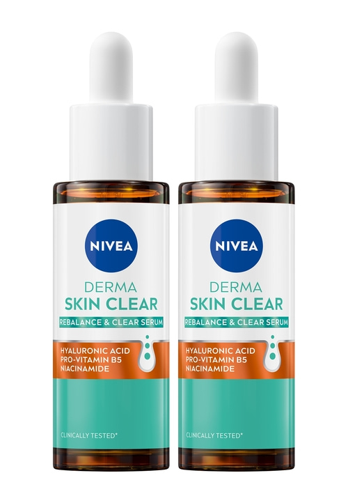 2 x NIVEA DERMA SKIN CLEAR Rebalance & Clear Serum 30 ml