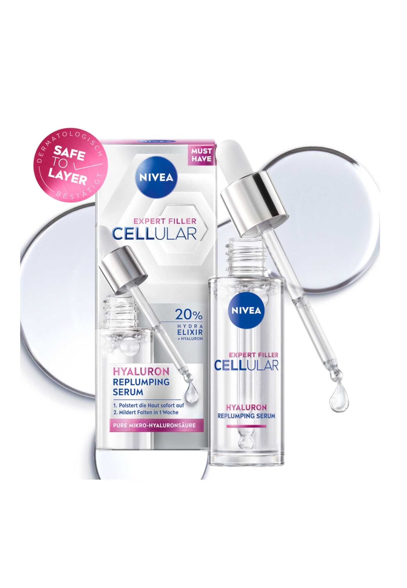 Nivea Cellular Expert Filler Hyaluron Replumping Serum, Hautpflege, Anti-Aging