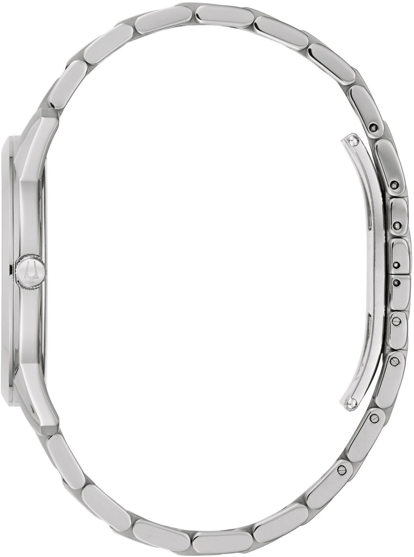 Uhr mit silbernem Armband, Seitenansicht, Detailaufnahme, elegantes Design, Accessoire