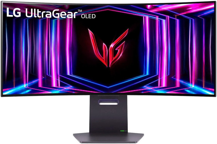 LG UltraGear OLED Monitor mit Gaming-Design und gebogenem Bildschirm