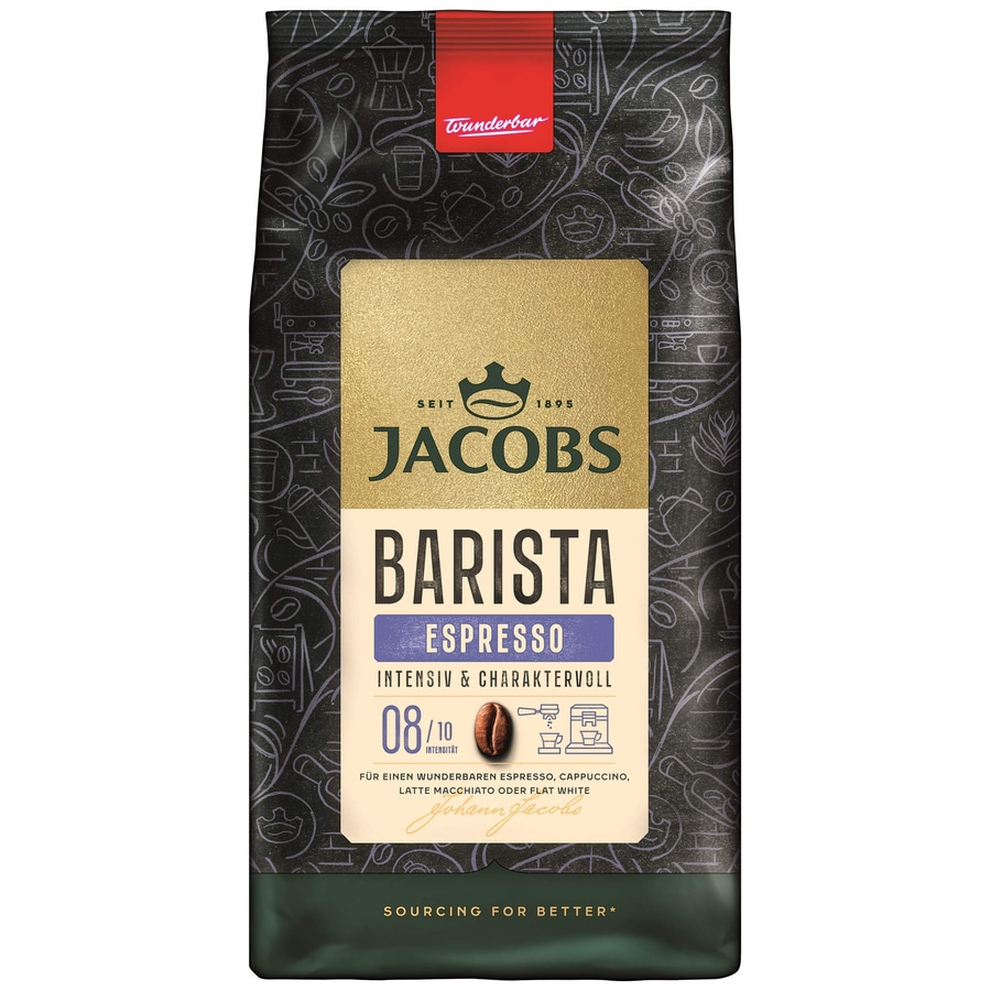 JACOBS Kaffeebohnen Barista Editions Espresso Espressobohnen 4x 1 kg Ganze Bohne