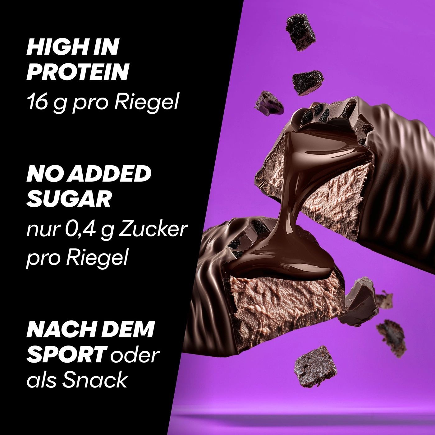 Schokoriegel mit Protein nach dem Sport oder als Snack