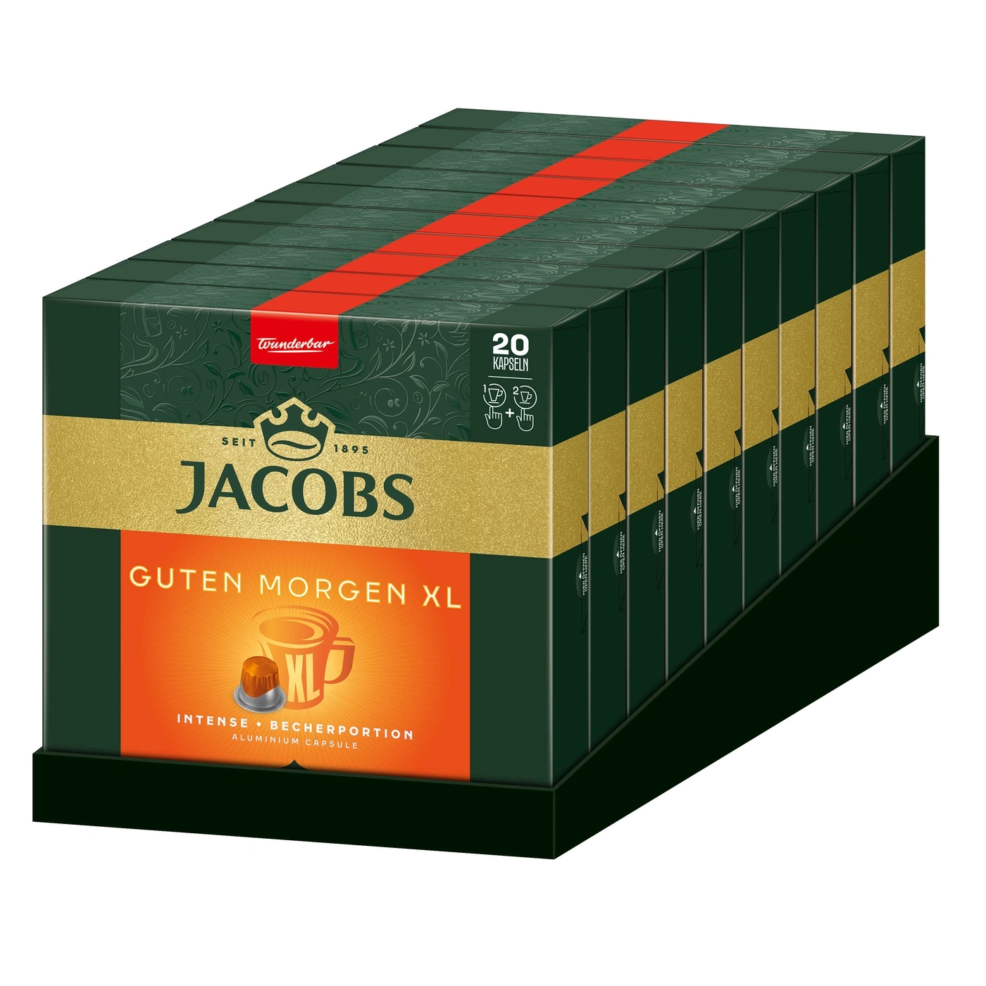 Jacobs Kaffee Kapseln, Guten Morgen XL, 20 Kapseln, Intense, Becherportion