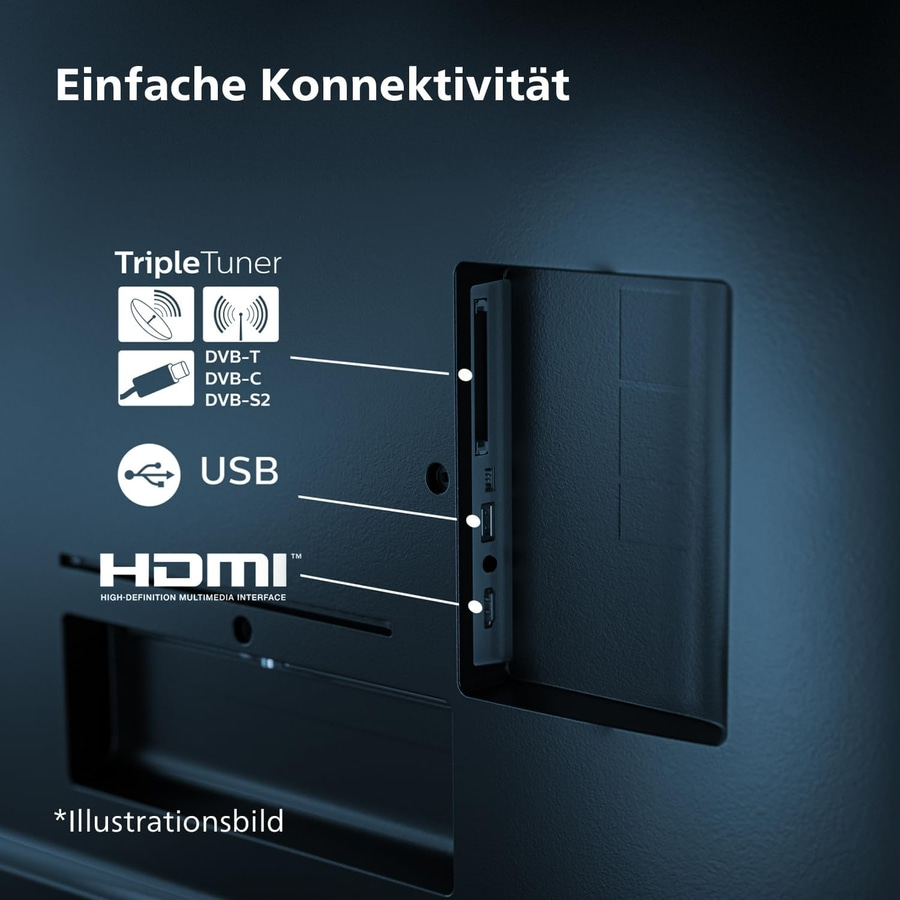 PHILIPS Fernseher 55 Zoll 139 cm 4K Ultra HD LED Smart TV 55PUS7609/12 Titan OS