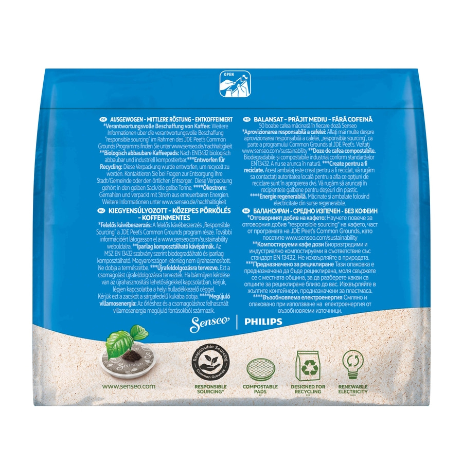 SENSEO Pads Decaf Senseopads entkoffeiniert 10 x 16 Kaffeepads - 160 Getränke