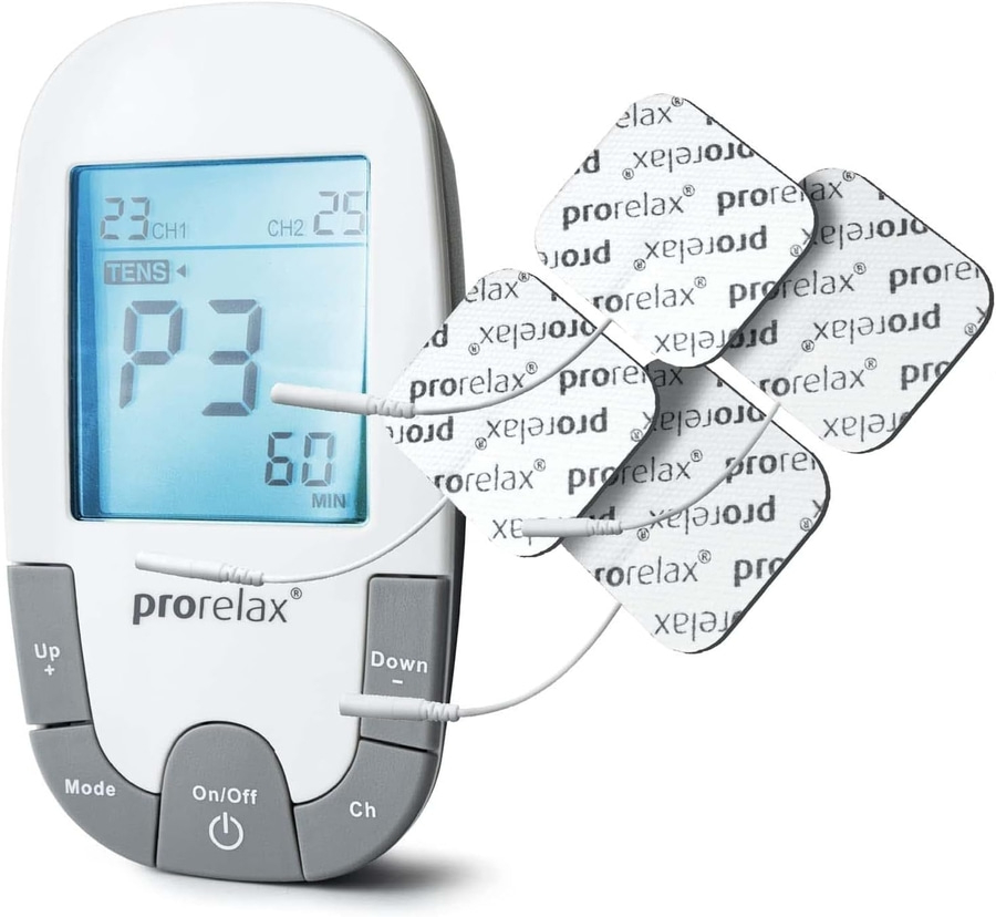 Prorelax TENS/EMS Super Duo Plus Reizstromgerät 25 Stufen weiß NEU