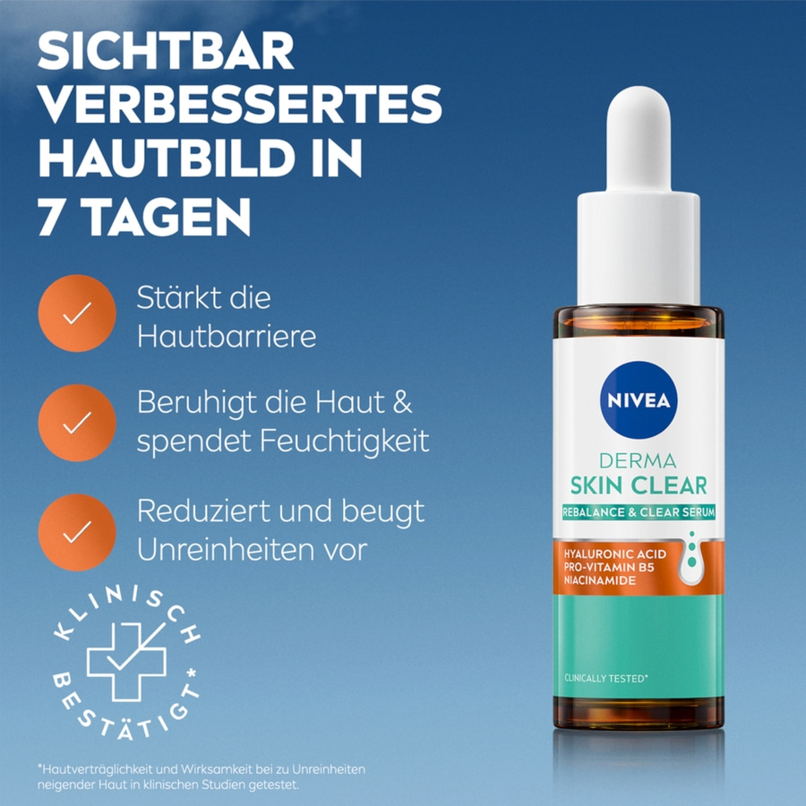 NIVEA DERMA SKIN CLEAR Routine Set Mizellenwasser + UV-Fluid + Rebalance Serum