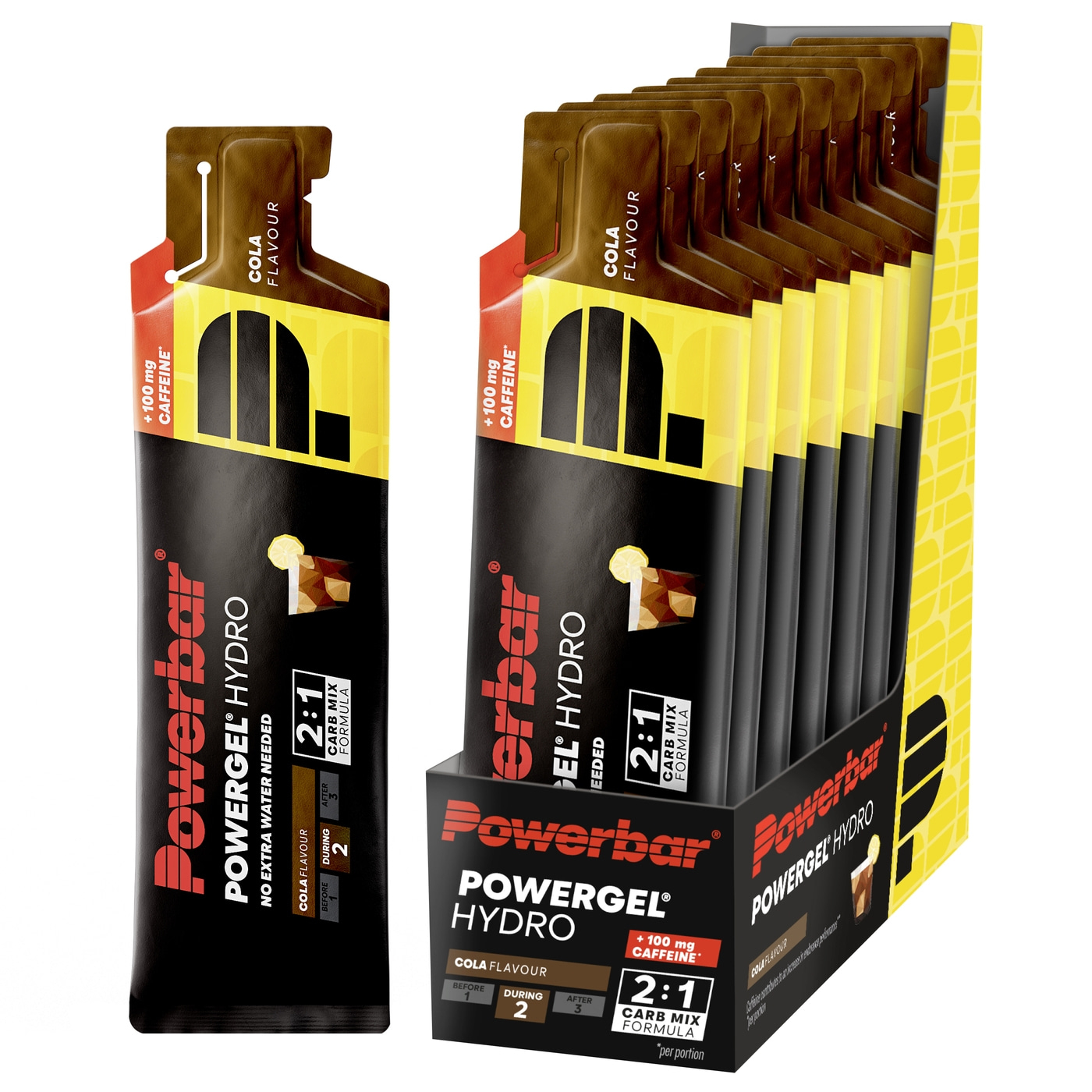 POWERBAR PowerGel Hydro Cola 9x67ml High Carb Energie Gel Natrium 100mg Koffein