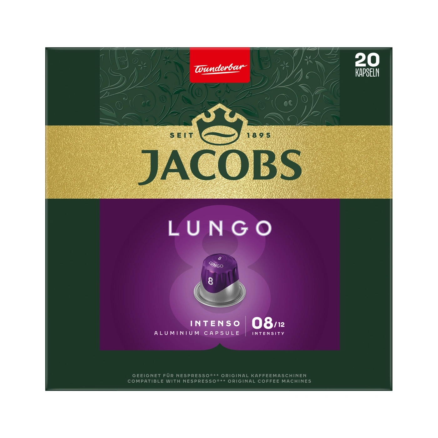 Packung Jacobs Lungo mit 20 Kapseln