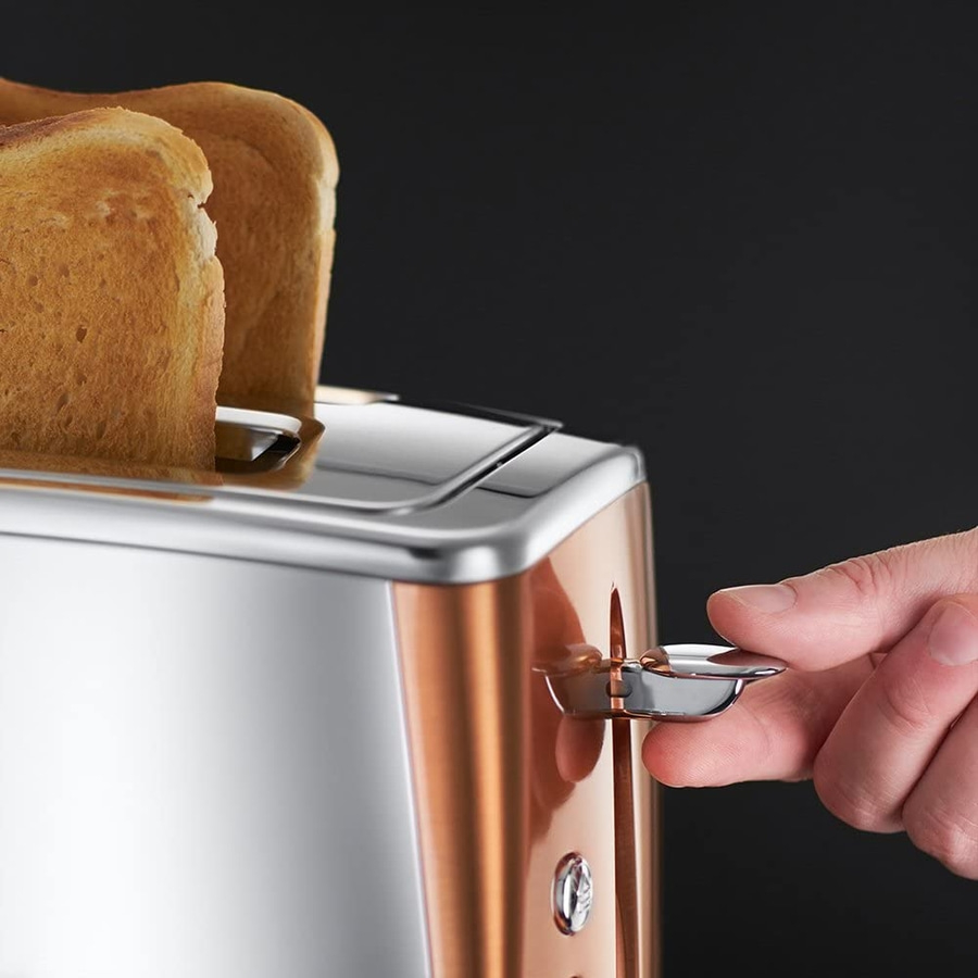 RUSSELL HOBBS Toaster Luna Copper Accents 24290-56 2 Schlitz Brötchenaufsatz