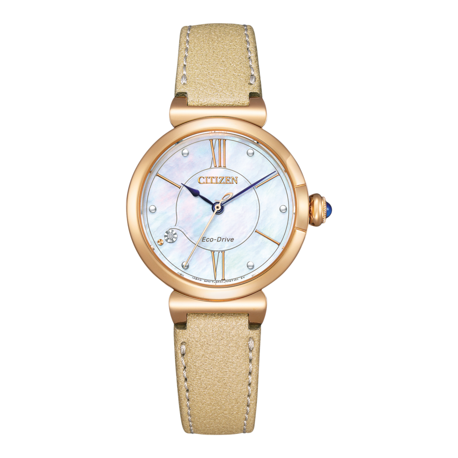 CITIZEN Damen Armbanduhr EM1073-18D Solar Saphirglas Lederarmband 30mm B-Ware