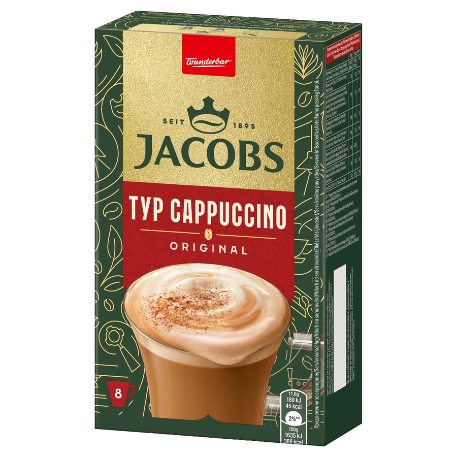 JACOBS Löskaffee Typ Cappuccino 10 x 8 Sticks - 80 Getränke Instantkaffee