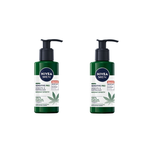 NIVEA MEN Gesichts- & Bartbalsam Sensitive Pro Hanfsamen-Öl o. Alkohol 2 x 150ml