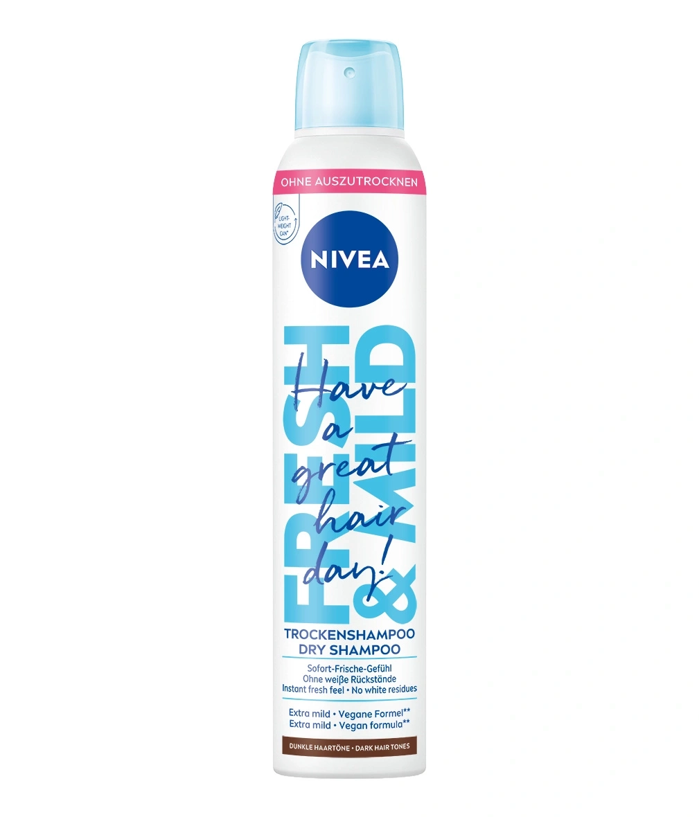 NIVEA Trockenshampoo, für dunkles Haar, ohne weiße Rückstände, vegane Formel, für einen tollen Tag.